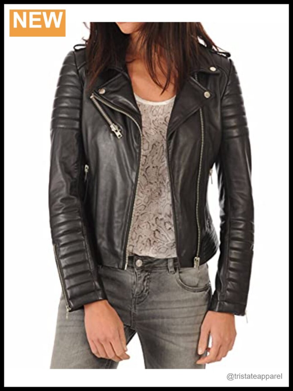 Women's Lambskin Leather Bomber Biker Jacket